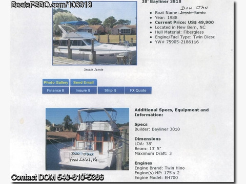 38' 1988 Bayliner 3818 BoatsFSBOgo