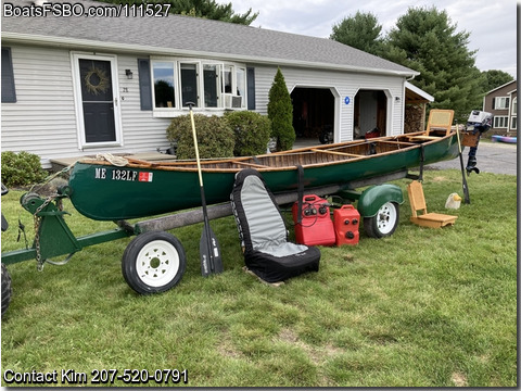 20' 1940 EM White Wood Canvas Canoe BoatsFSBOgo
