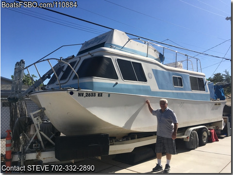28' 1973 LAND-N-SEA TRAILERABLE HOUSEBOAT BoatsFSBOgo